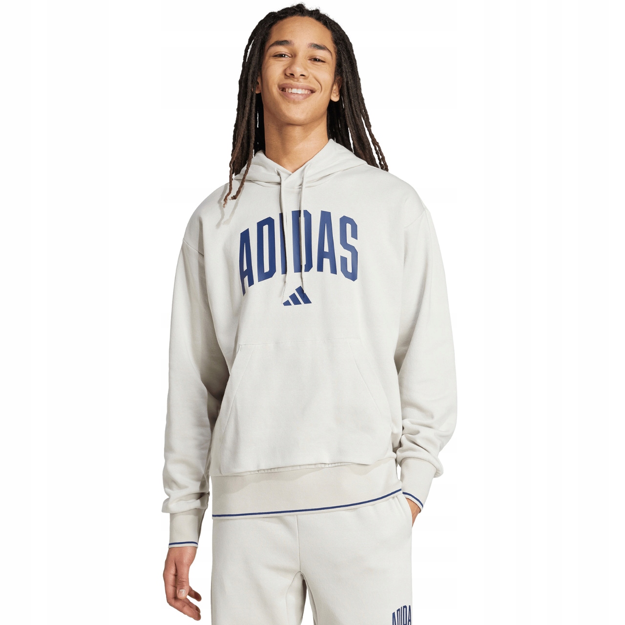 Pánská mikina adidas Collegiate Hoodie světle šedá KC3872 Vel. L