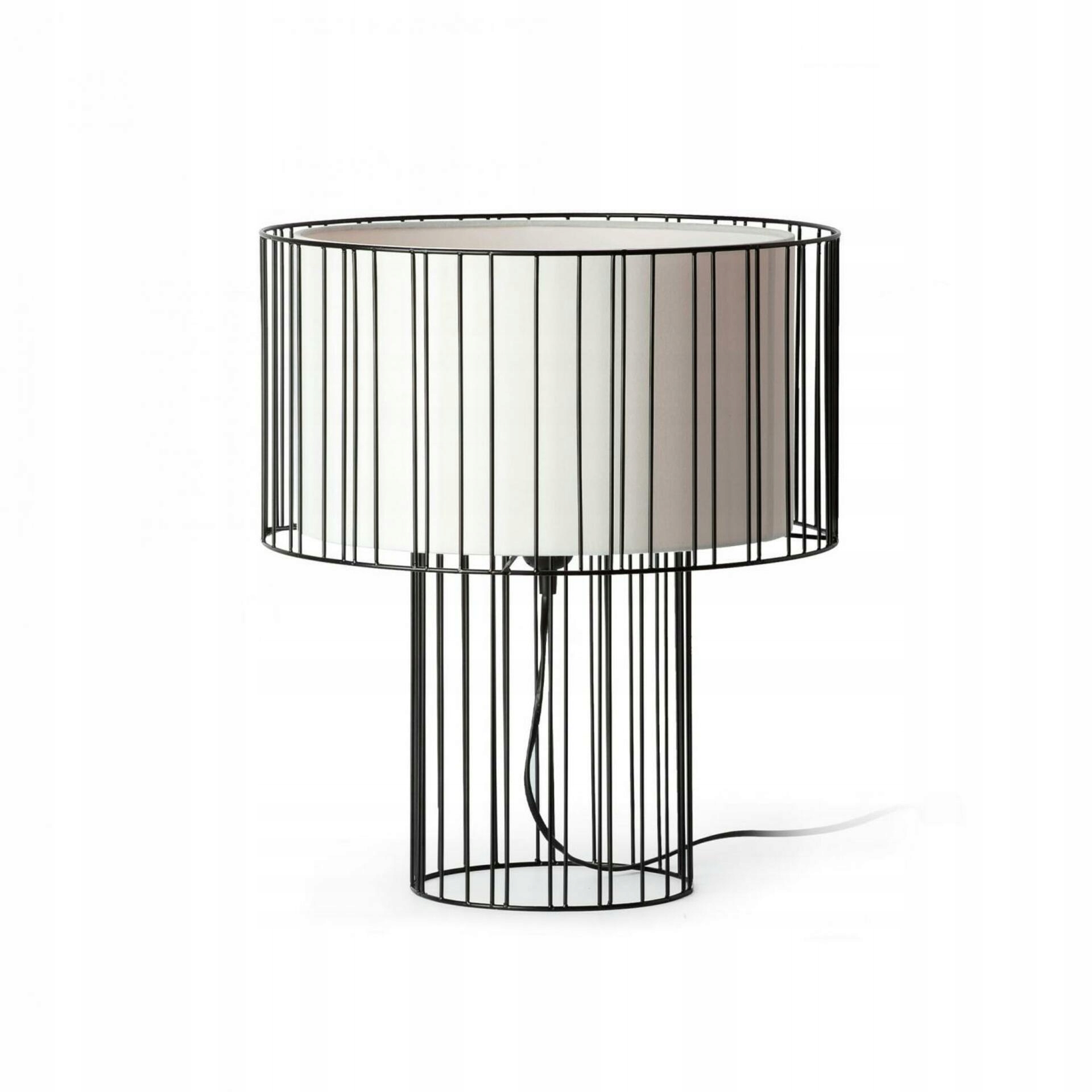 Faro Linda stolná lampa čierna, textilné tienidlo, výška 47 cm
