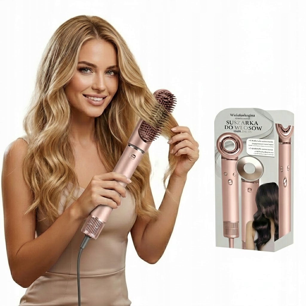 Suszarka do włosów 5w1 1300W Lokówko-suszarka Jonizacja Falownica Szczotka