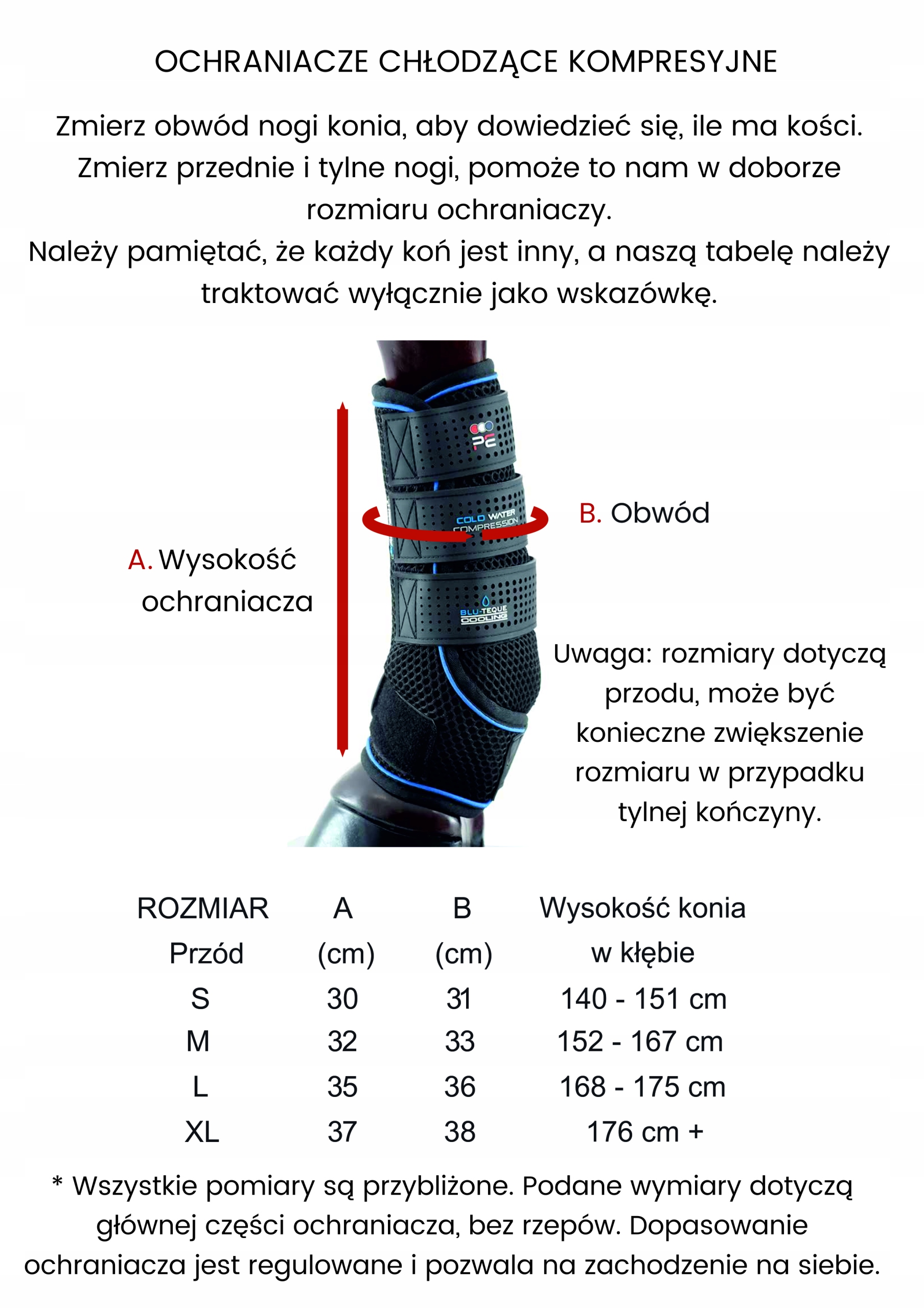 Ochraniacze chłodzące kompresyjne Premier Equine r. M Rozmiar M