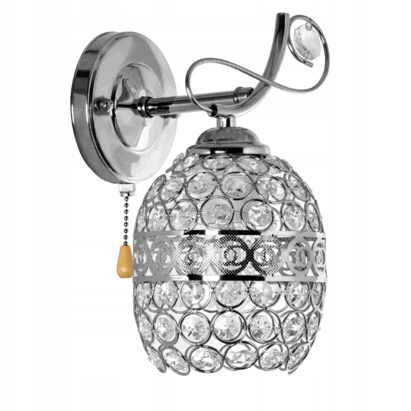 Dekorativní lampa s zavěšenou koulí zdobená širokým páskem ze stříbra o výkonu 60 W