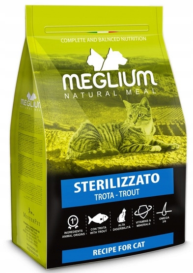 Levně Meglium Cat Adult Neutered Trout 10 kg