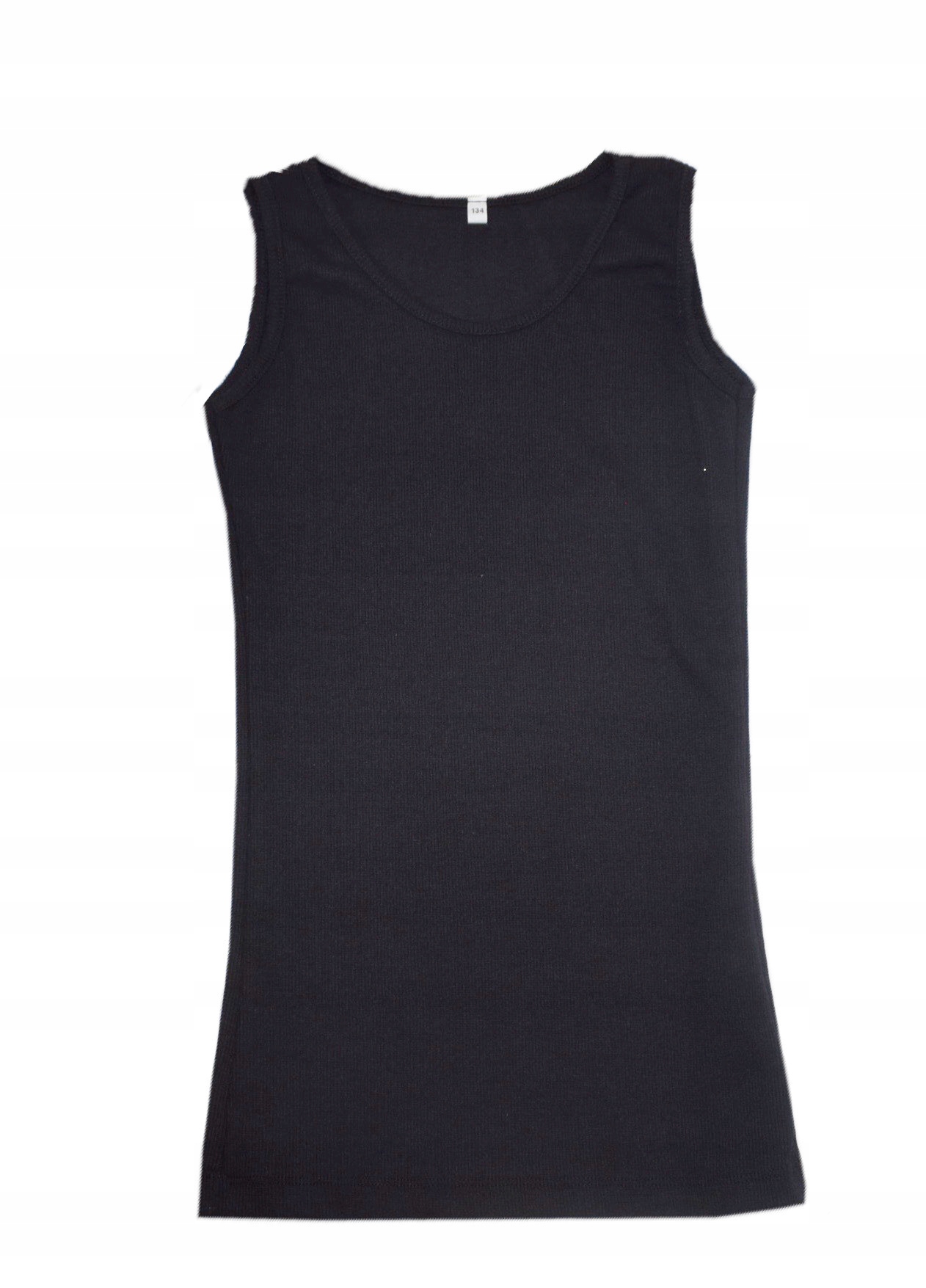 

Koszulka top prążki szerokie ramiączka czarny 158