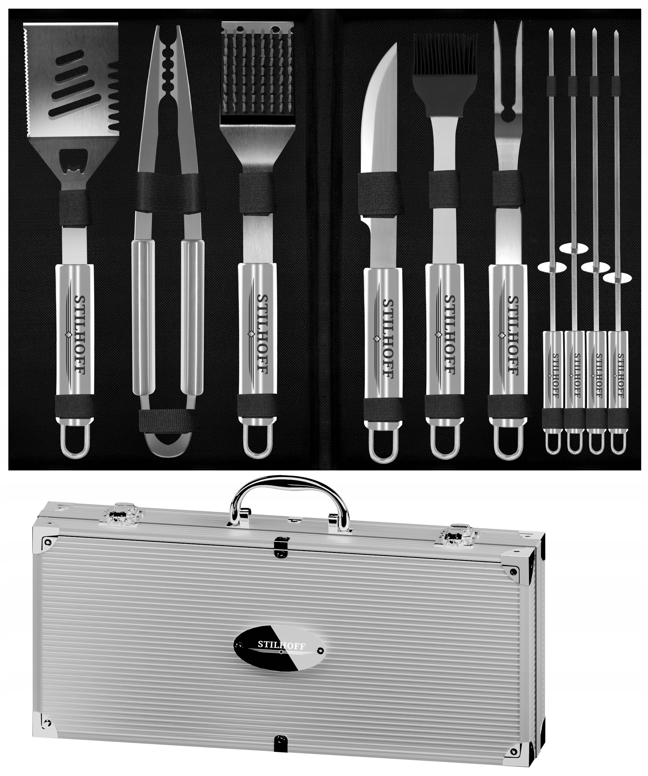 Zestaw akcesoria do Grilla Stilhoff Strong sztućce przybory 11szt 10+Wali