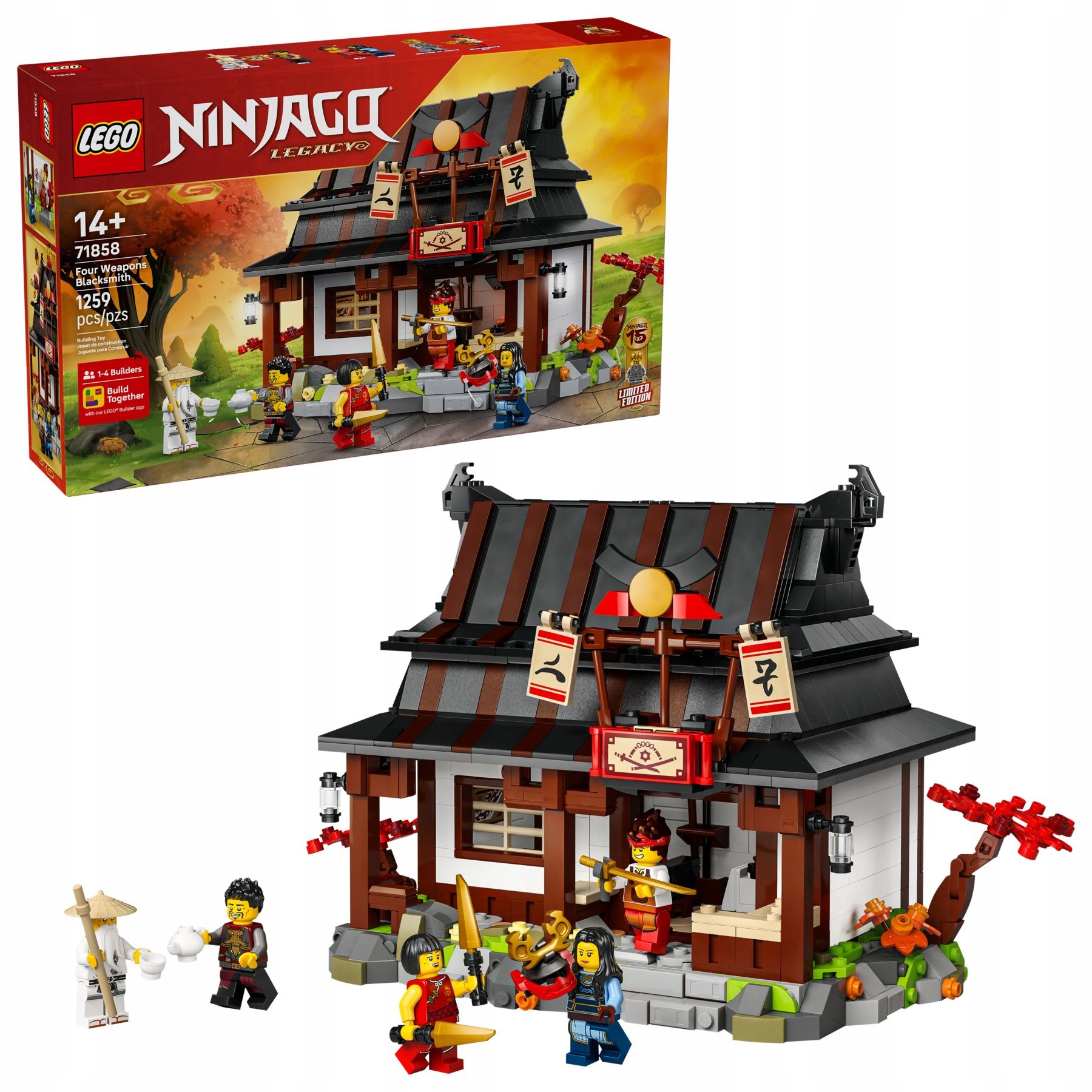 stavebnice Lego Ninjago 71858 Kovárna Čtyři zbraně – 15. výročí