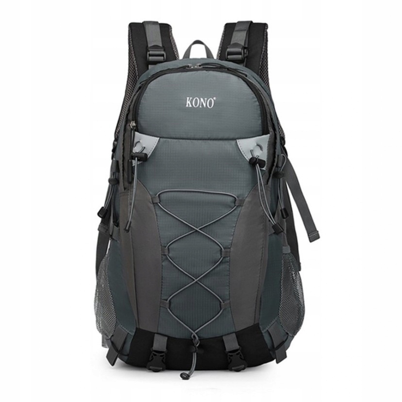 Velký pánský Batoh do práce A4 černý šedý voděodolný prostorný 40L Wolfor