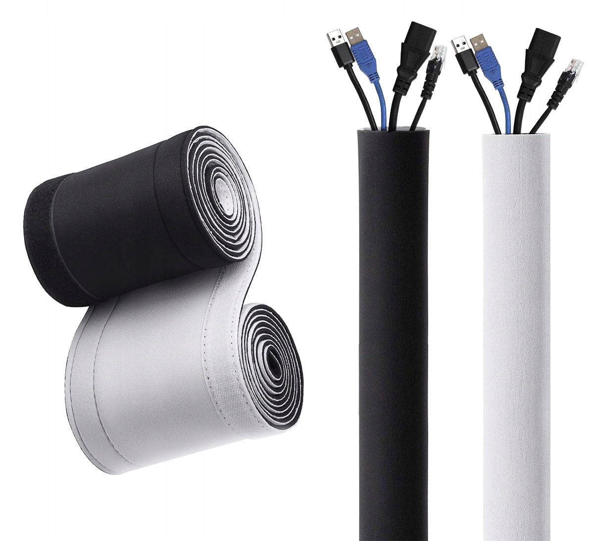 ORGANIZER MASKOWNICA DO KABLI PRZEWODÓW OSŁONA NA RZEP 300CM CZARNA AG380F Marka Aptel