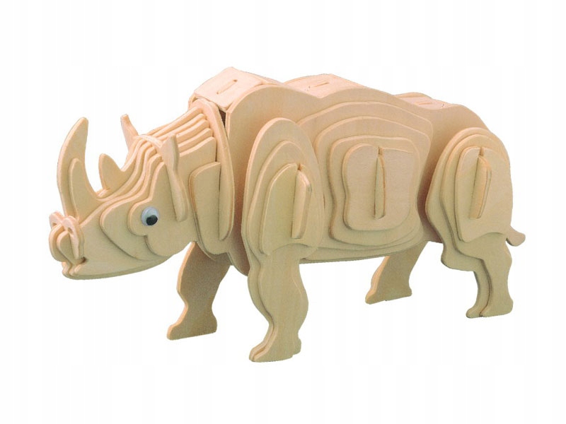 

Nosorożec biały składanka drewniana puzzle 3D M018