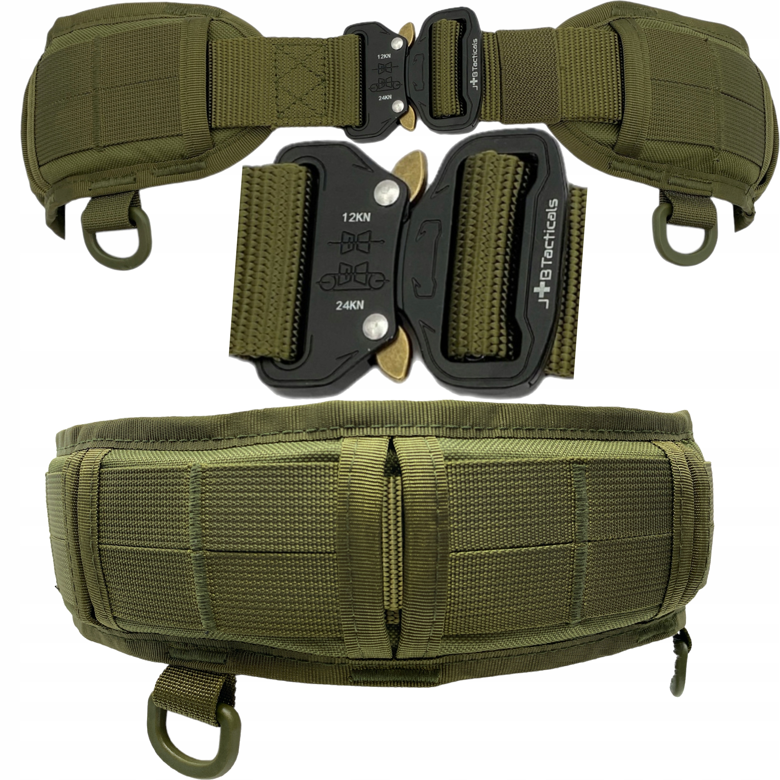 Bojowy Pas Taktyczny Strzelecki Wojskowy Molle JB3 Pasek Zielony Premium