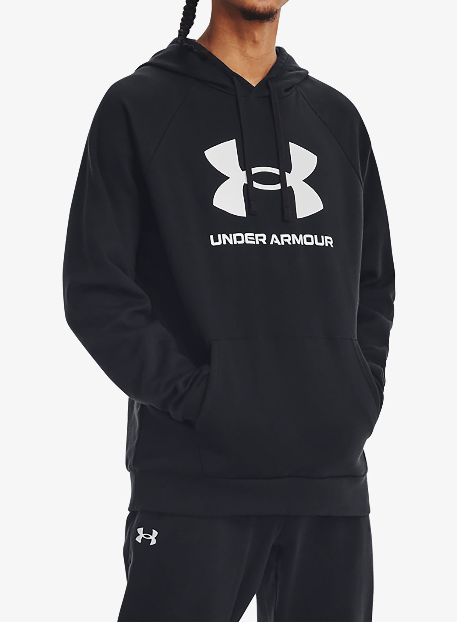 Mikina s kapucí Under Armour Mikina s kapucí Fleece Logo černá/bílá L