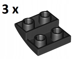 

Lego Black Slope Curved 2x2x2/3 32803 3szt