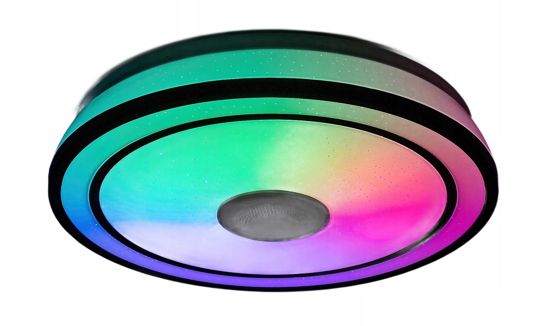 Rabalux Stropné Svietidlo Led 24W s Bluetooth Rgb reproduktorom, okrúhly, čierny