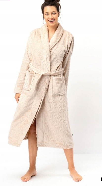 Key Dámský Župan S Šálovým Límcem, Béžový, 605 L/XL, 40/42