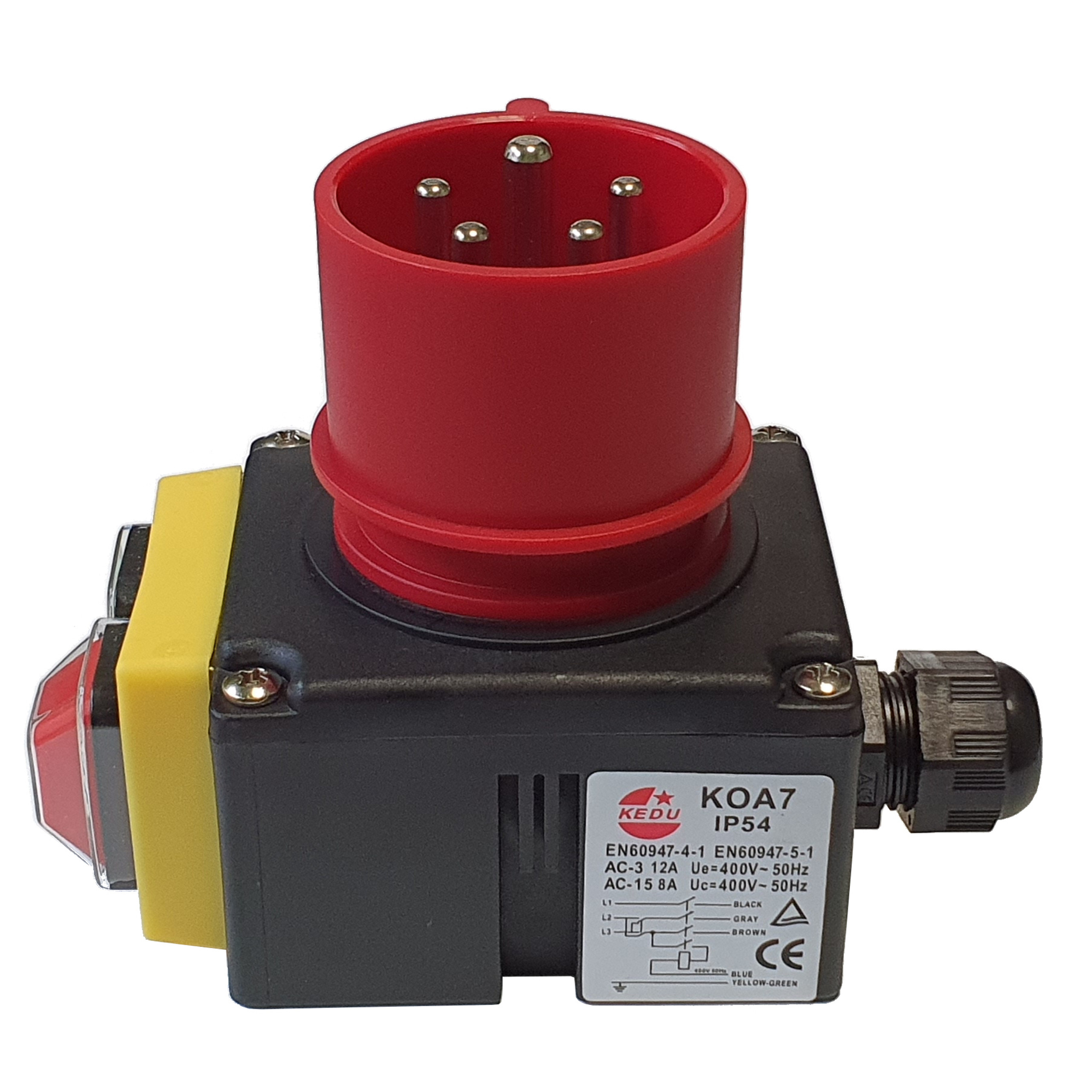 Wyłącznik trójfazowy KOA7 włącznik Kedu do silnika 3 fazowego 400v