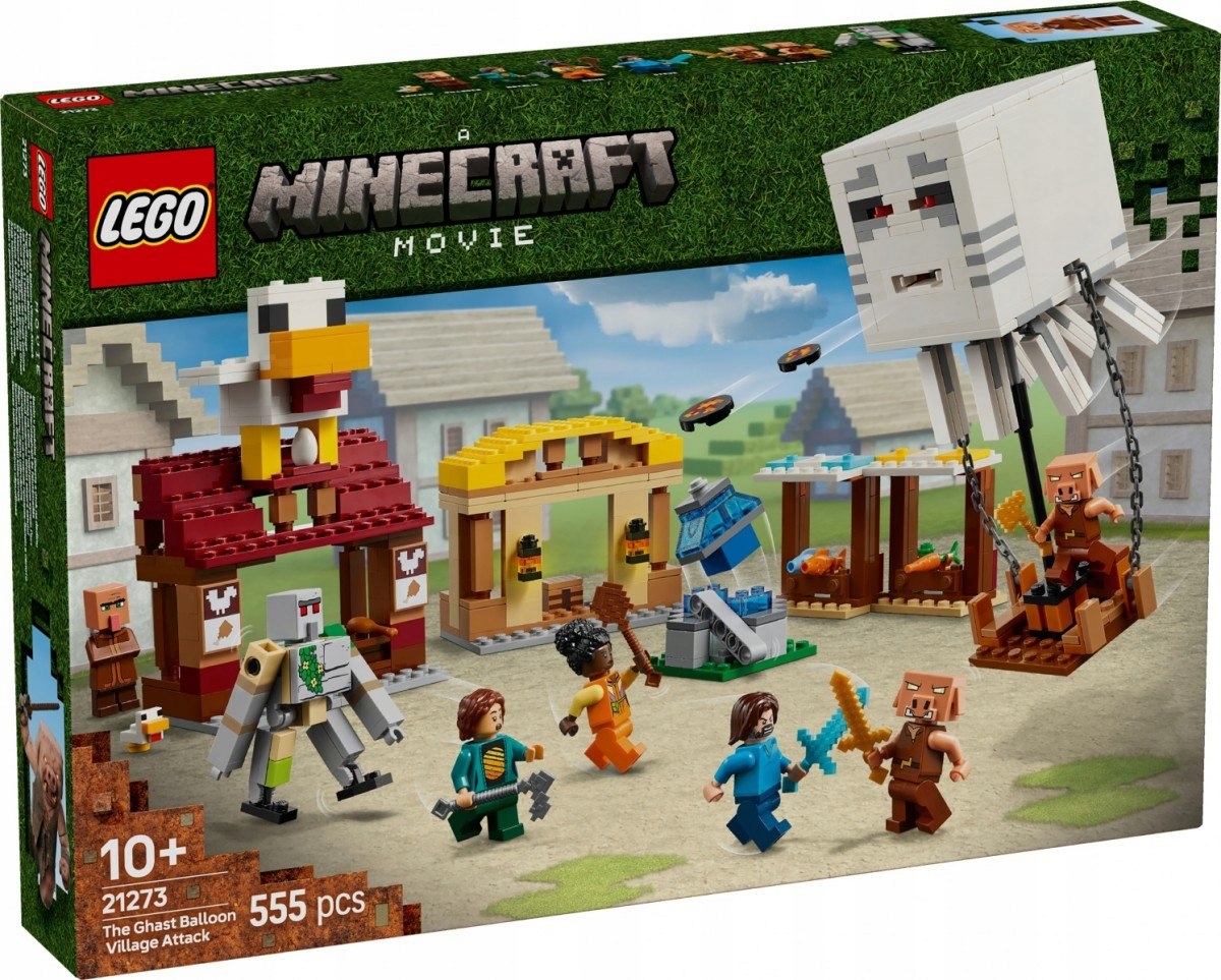 Stavebnice Minecraft 21273 Útok balónového Ghasta na vesnici