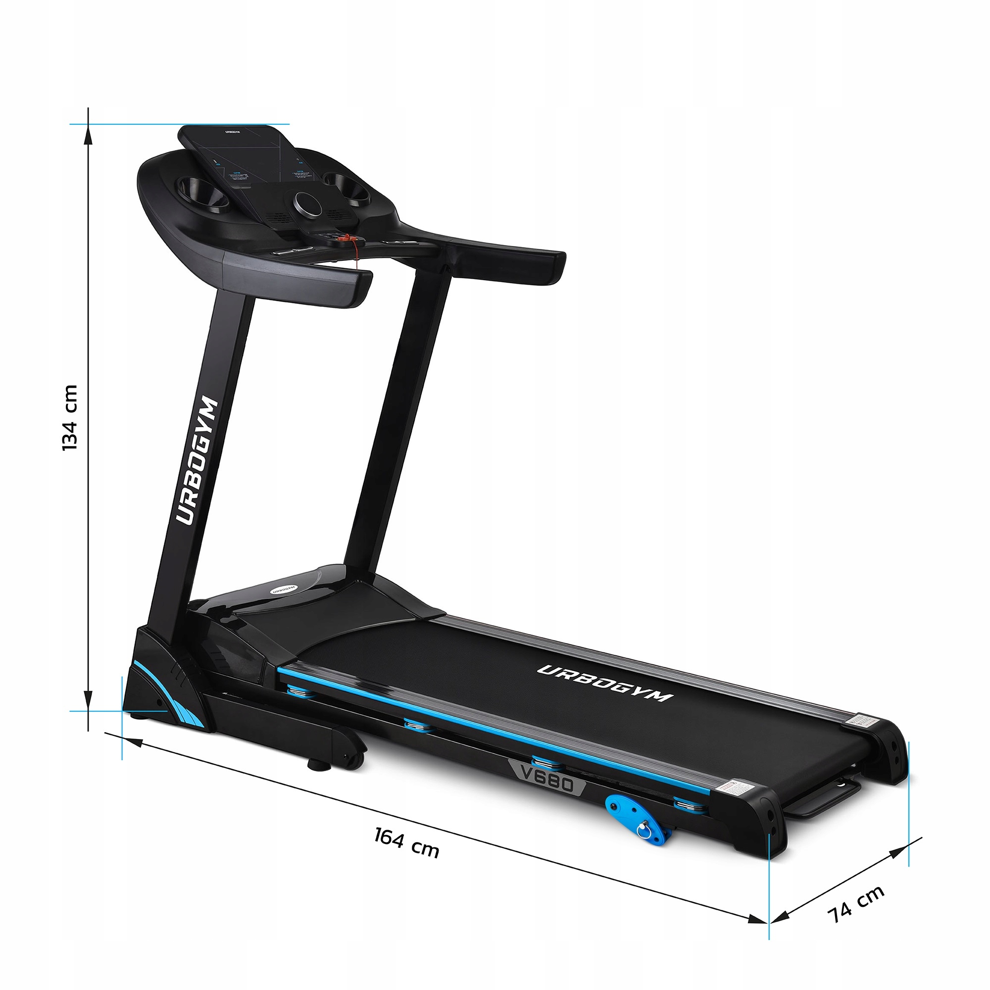 BIEŻNIA ELEKTRYCZNA DOMOWA V680 AMORTYZACJA REGULACJA NACHYLENIA SKŁADANA Liczba programów treningowych 12