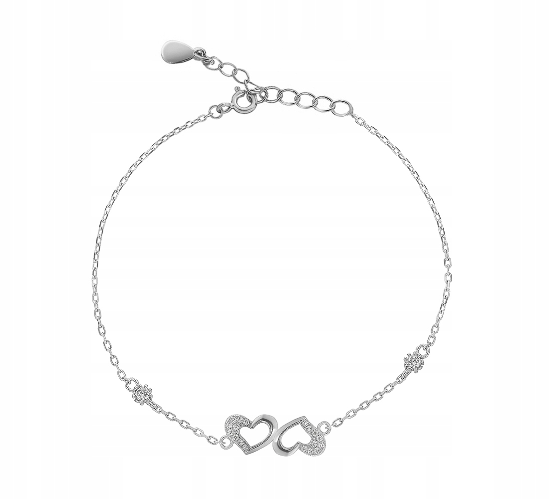 

Bransoletka Srebrna 925 Serce Prezent 3D + Gratisy