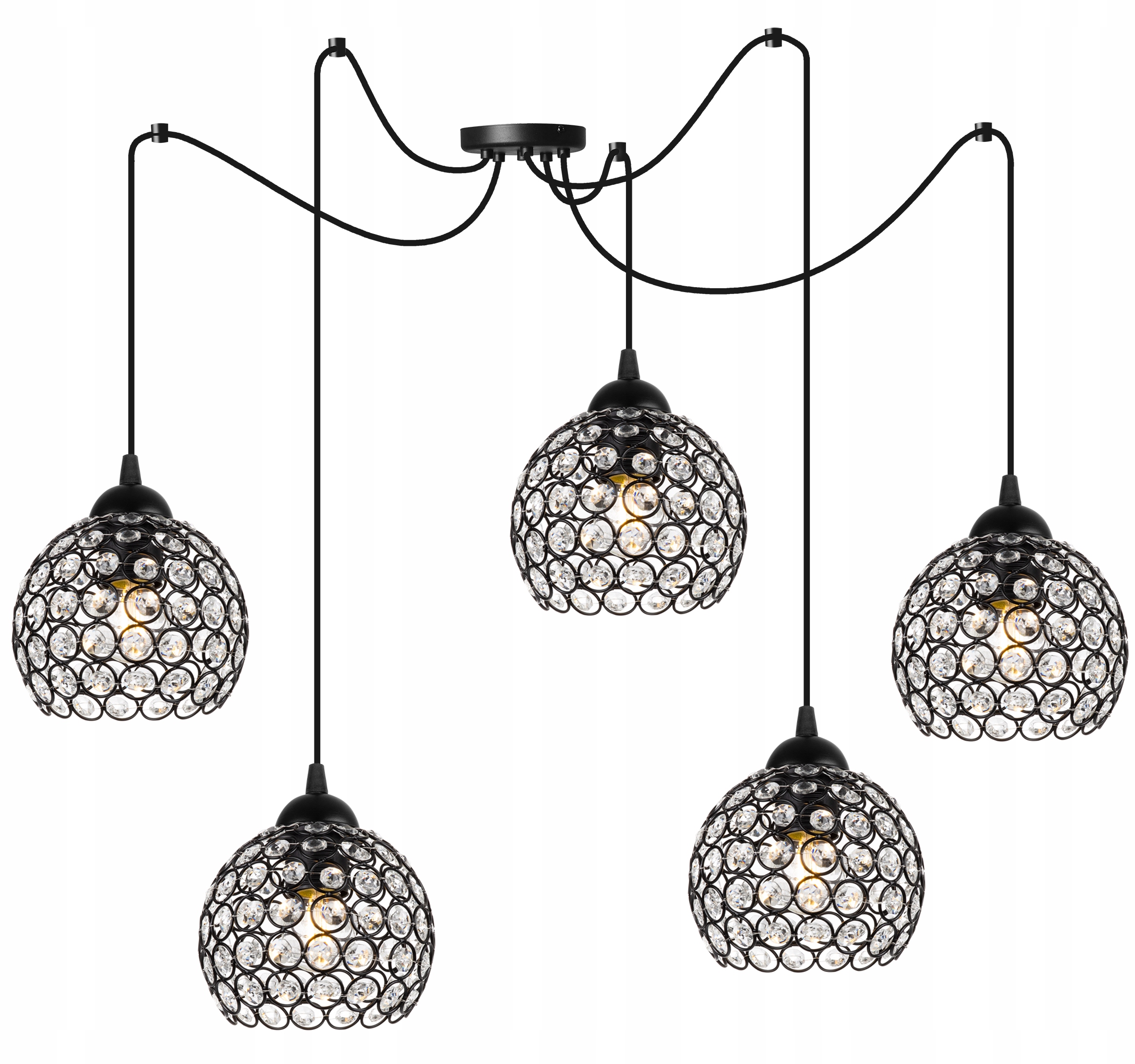 Závesná Stropná Lampa Glamour Pavúk Luster Kolík S Kryštálikom Gule Nad Stôl