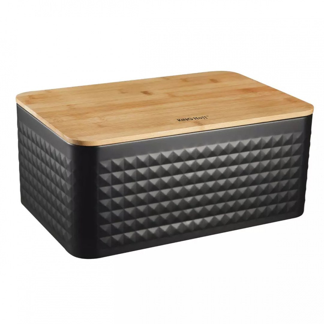 Kinghoff Chlebník ocelový s bambusovou deskou Kh-1713