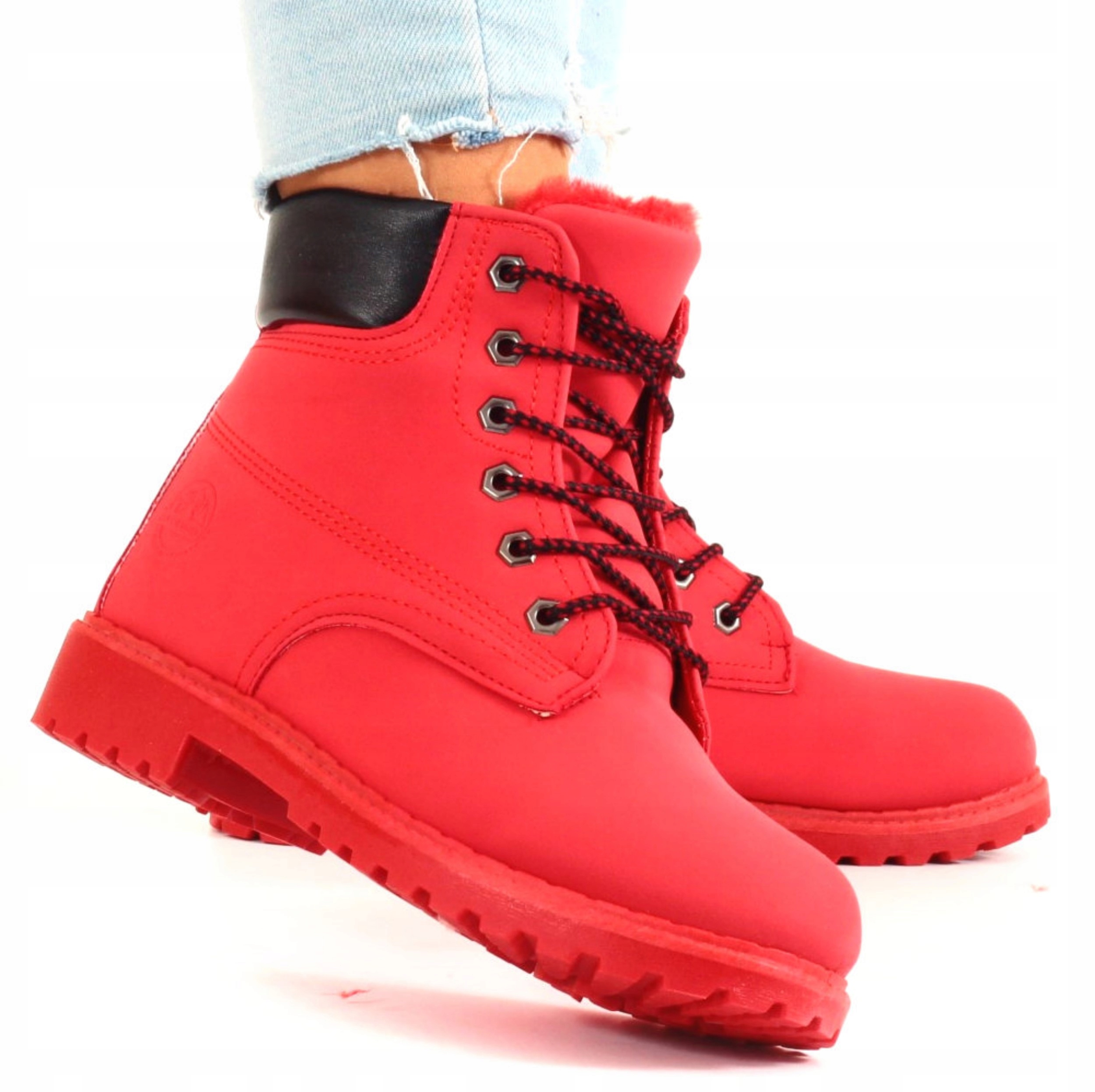 

Trapery Botki Timberki Buty Ocieplane Damskie