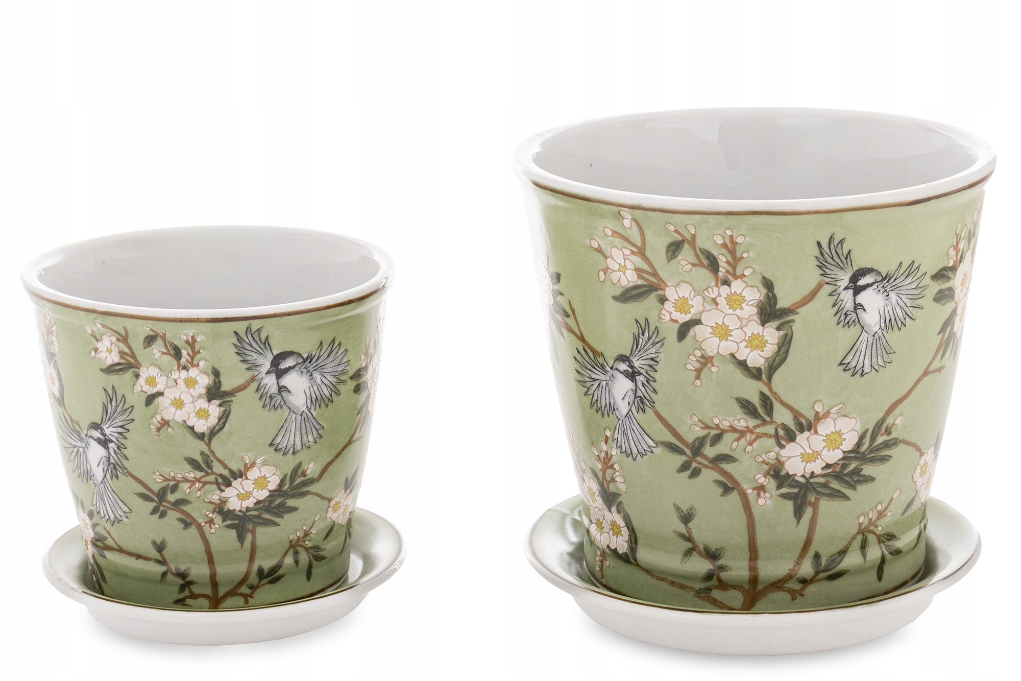 Sada obalů s podstavcem na květiny 2ks porcelánové barevné jaro