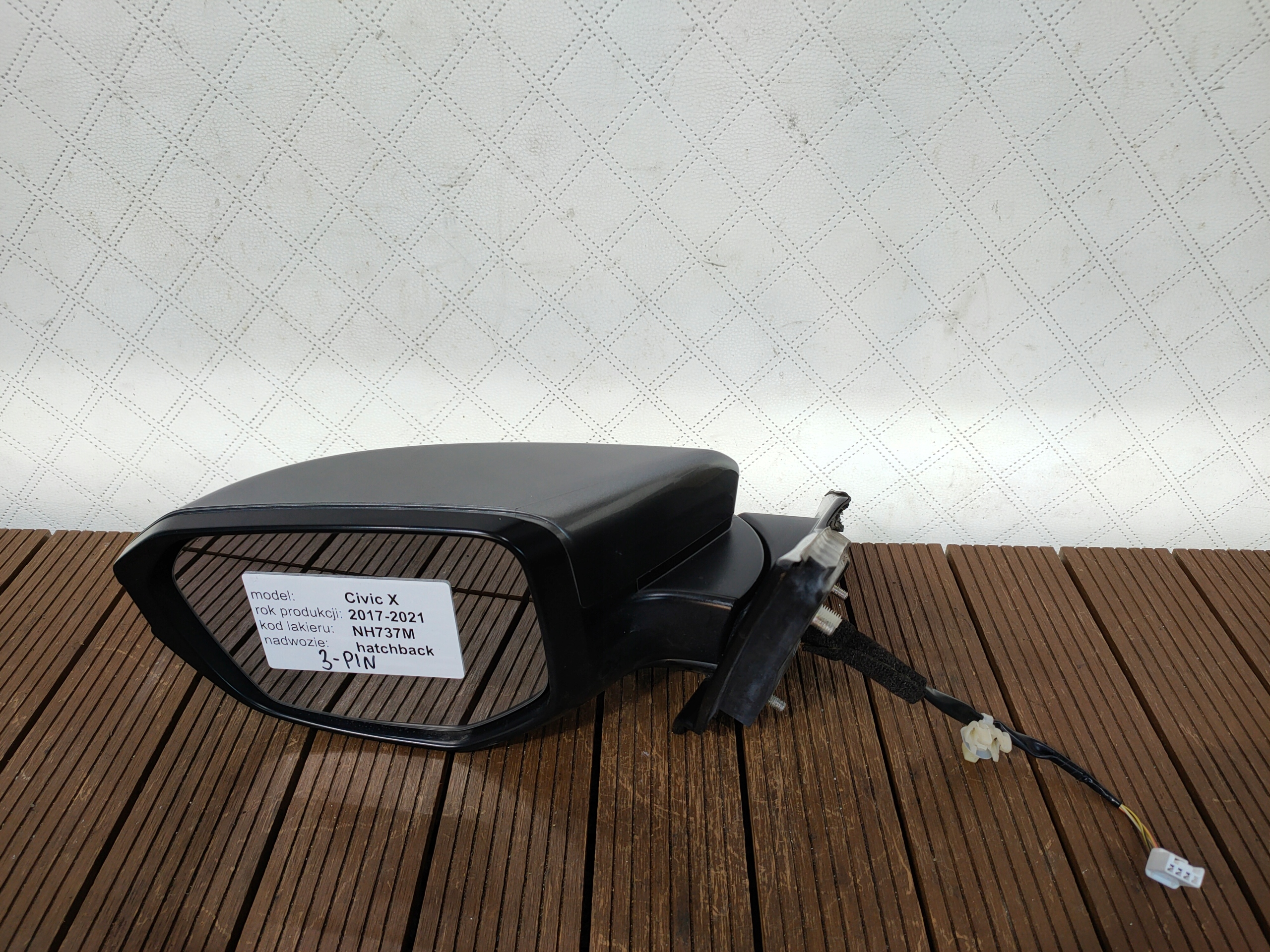 HONDA CIVIC X 17-21 mirror left 3-PIN colour NH737M