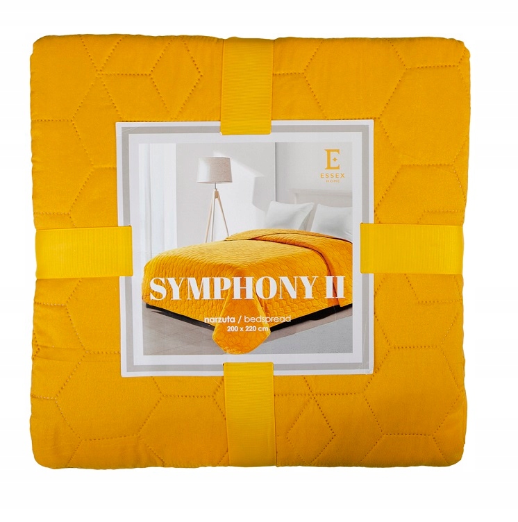 Moderní prošívaný přehoz 200x220 Symphony II žlutý