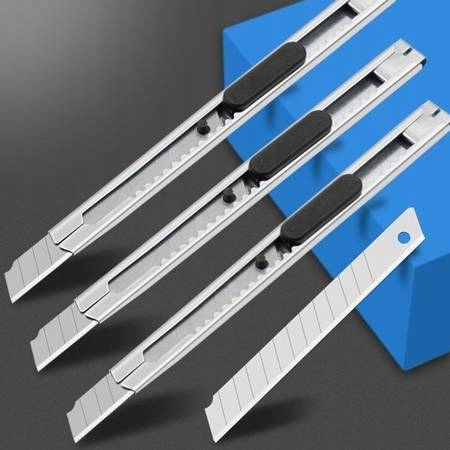 NÓŻ DO TAPET METALOWY Z ŁAMANYM OSTRZEM MAŁY OSTRY KIESZONKOWY ZAWIESZKA Marka Decortrend