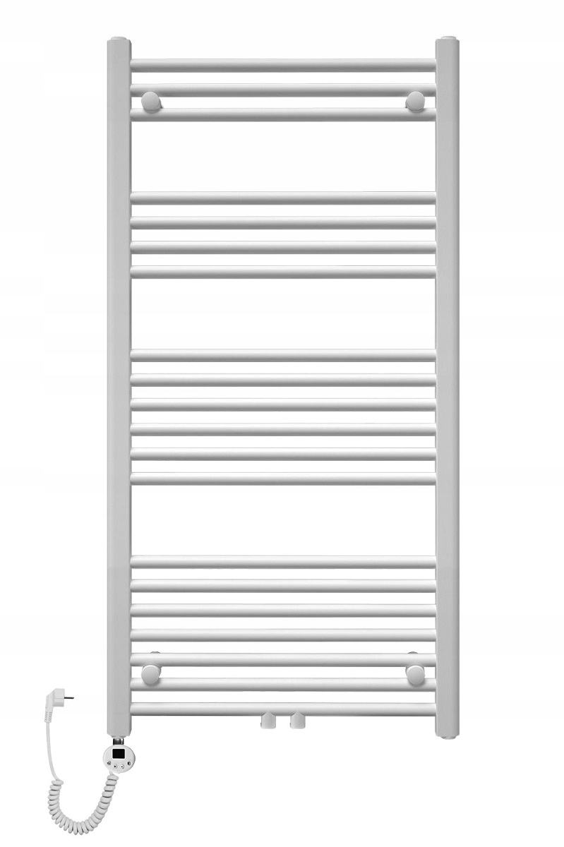 Grzejnik łazienkowy dekoracyjny elektryczny 1200x600 biały drabinkowy 600W