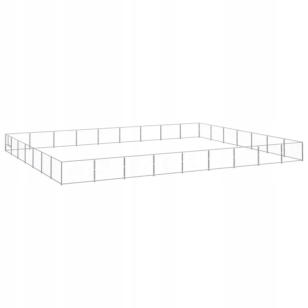 Levně Kotec pro psa, stříbrná, 63 m², ocelová