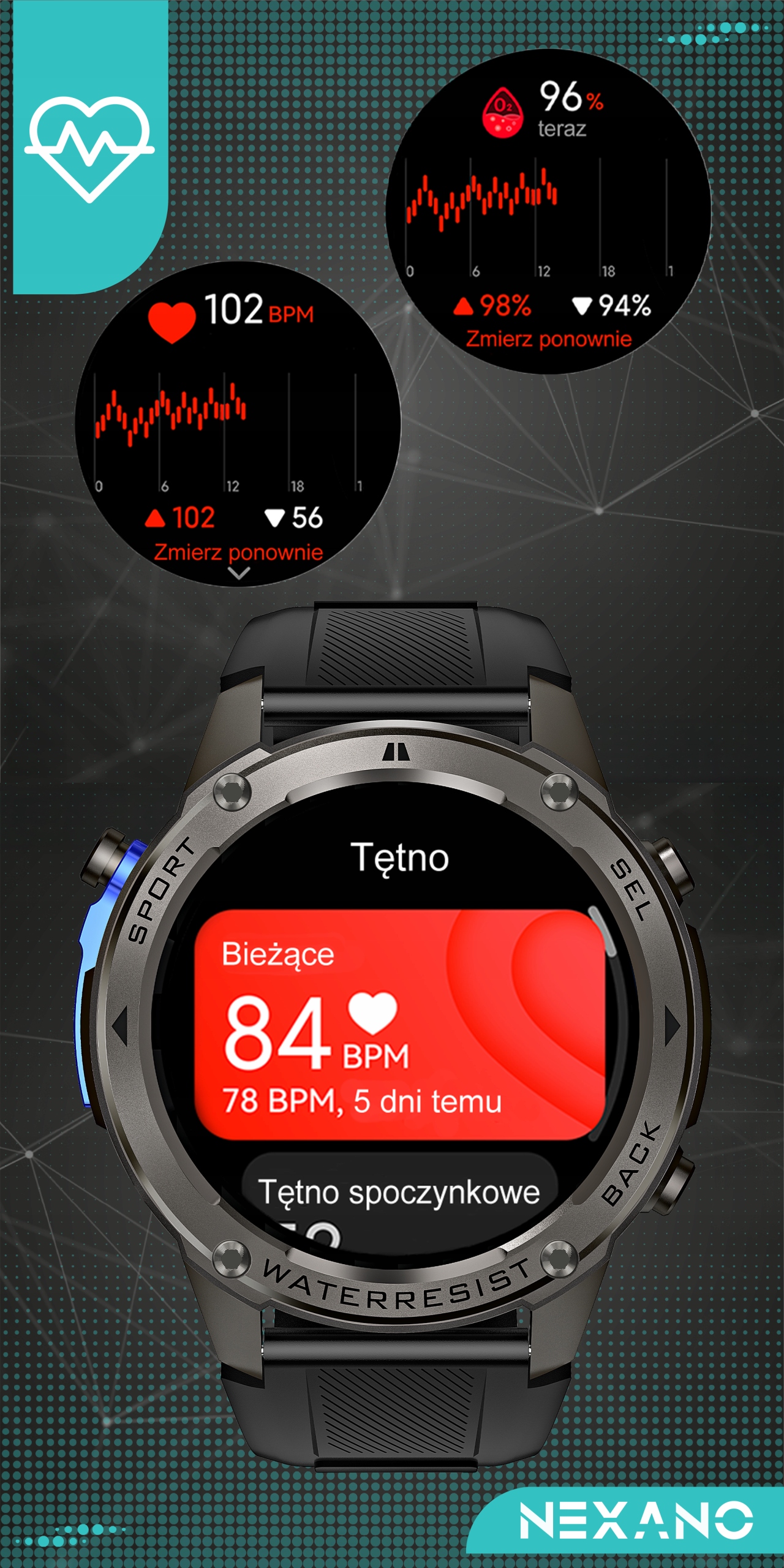 SMARTWATCH MĘSKI GPS ZEGAREK WODOODPORNY IP69K MENU PL ROZMOWY AMOLED SPORT Rodzaj smartwatch