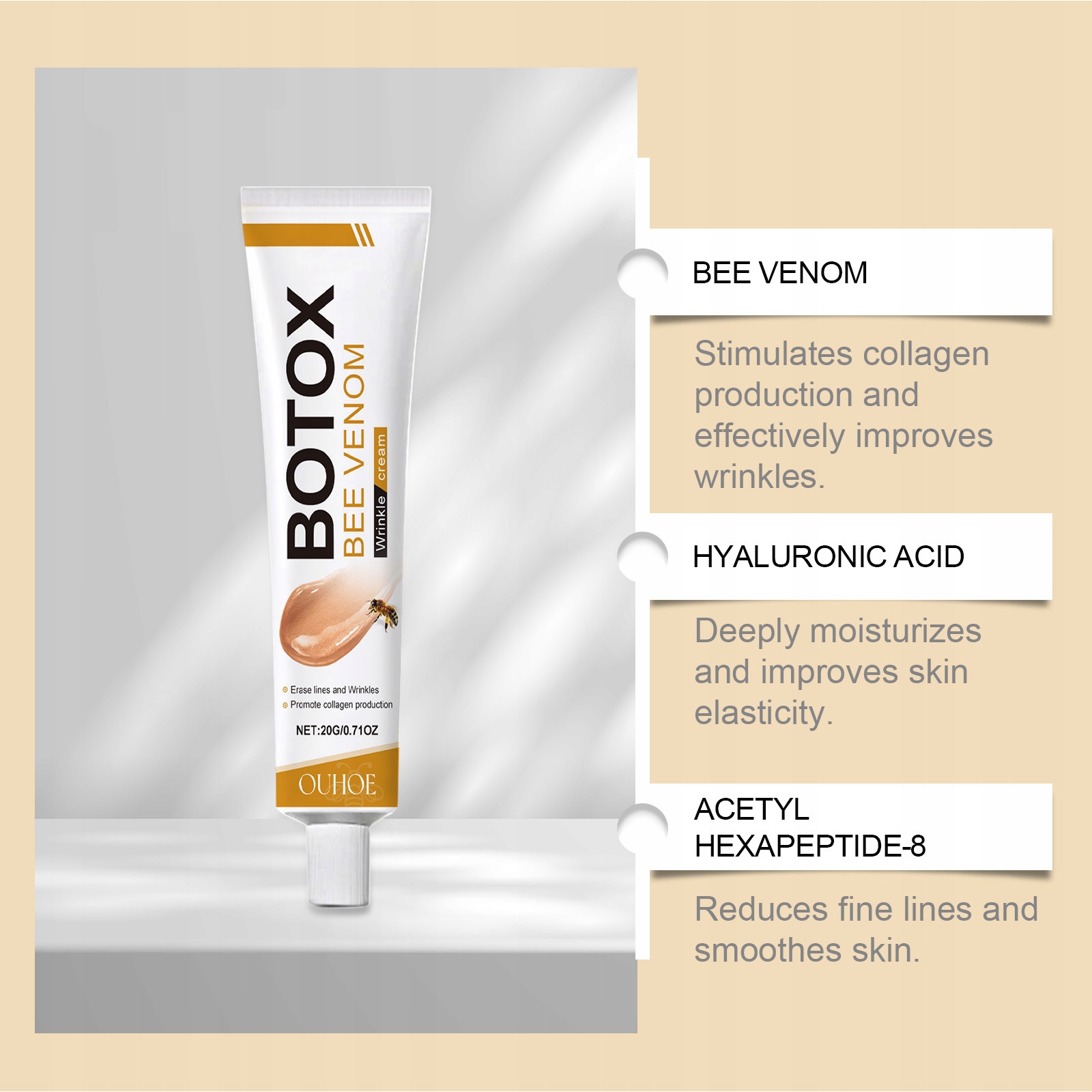 New Furzero Botox Bee Venom Wrinkle Removal Cream Furzero Botox Typ skóry Normalna
