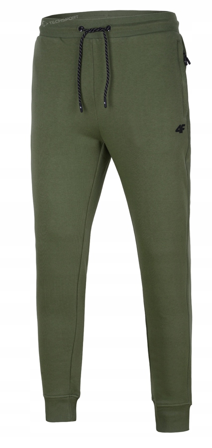 4F Męskie Spodnie Dresowe Joggery Bawełna Zamykane Kieszenie rozm L
