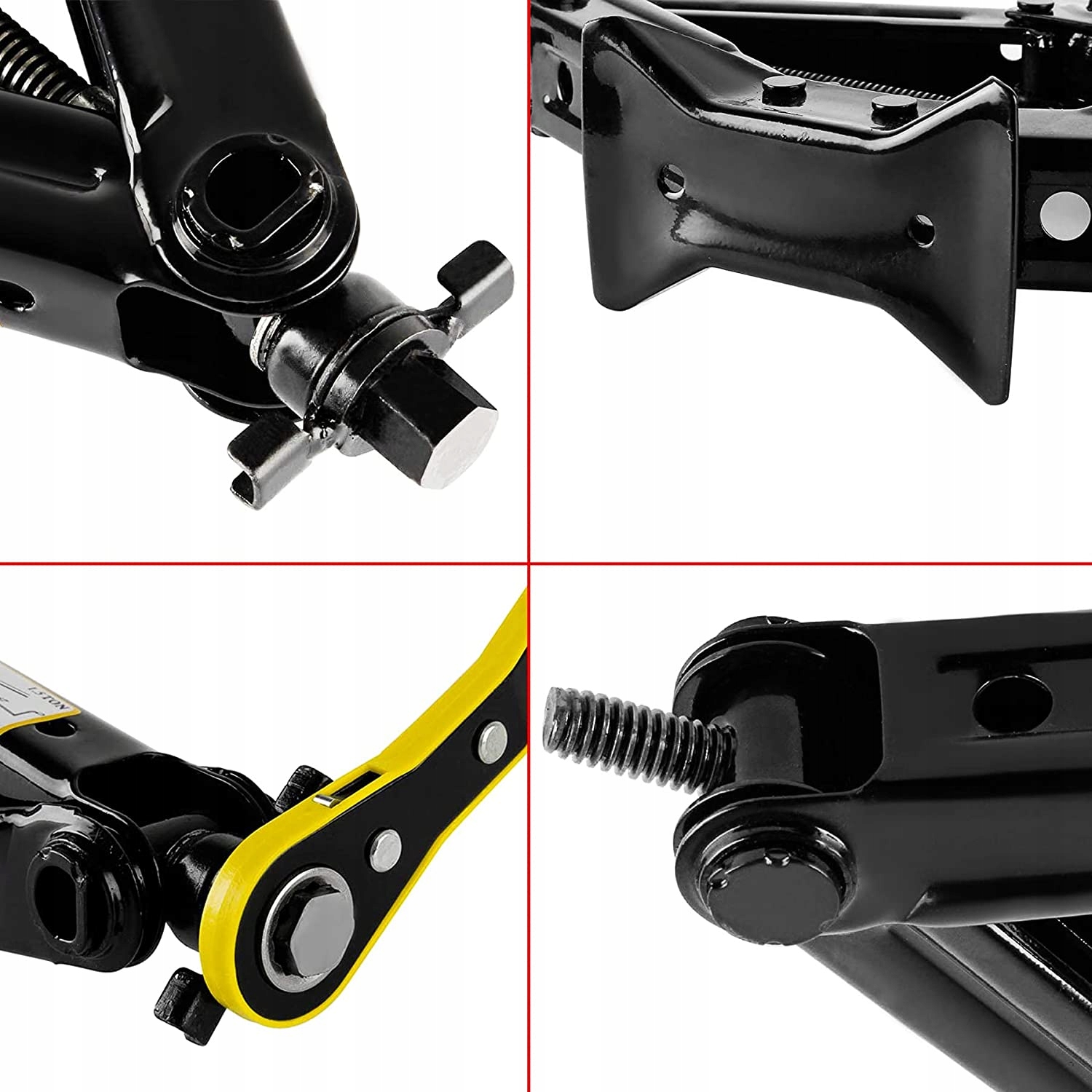 PODNOŚNIK SAMOCHODOWY LEWAREK TRAPEZOWY 2T +KLUCZ Maksymalna wysokość podnoszenia 433 mm