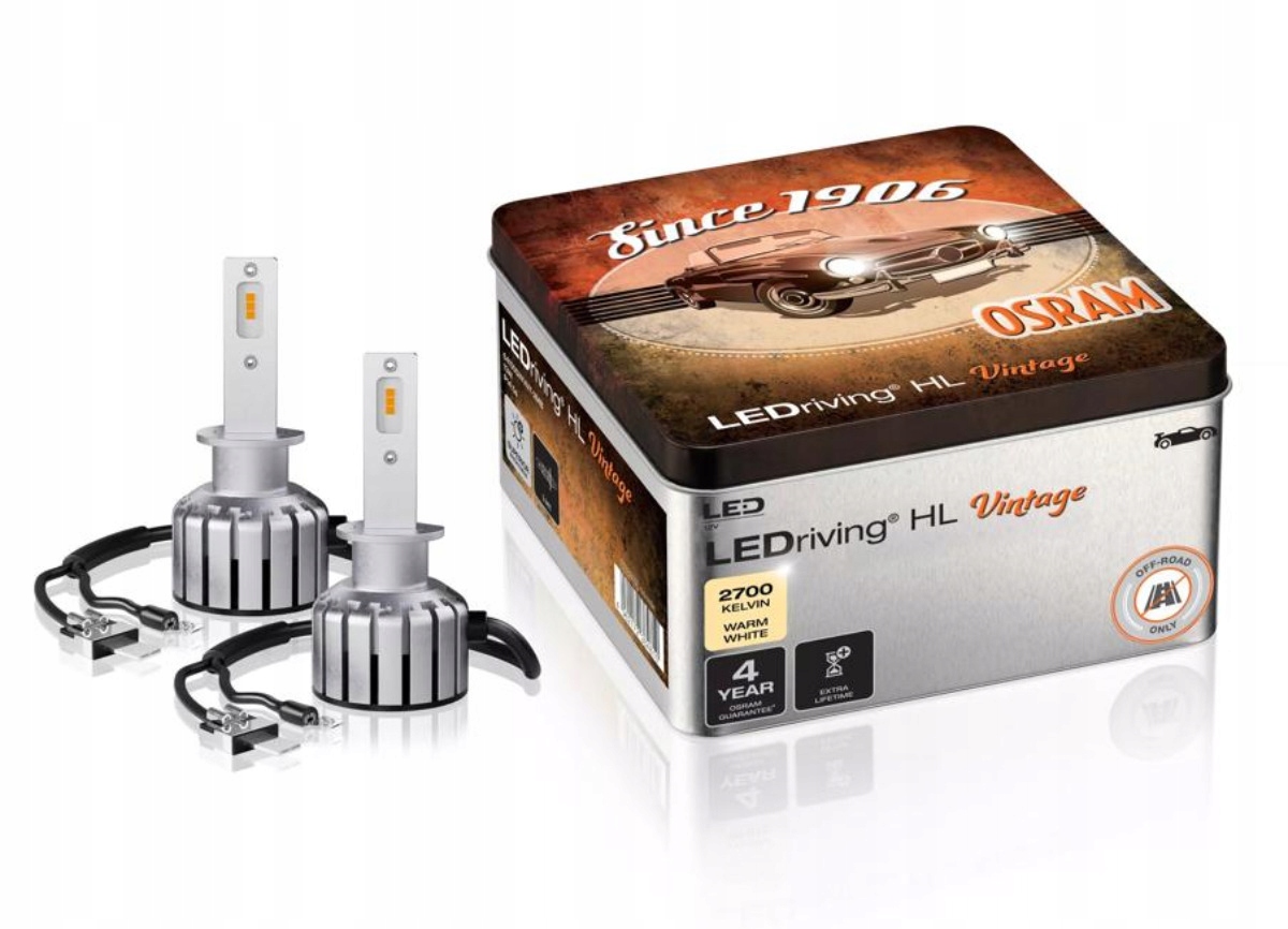 Osram LEDriving Hl Vintage Led autožiarovky H1, 2700 K, v plechovej krabičke