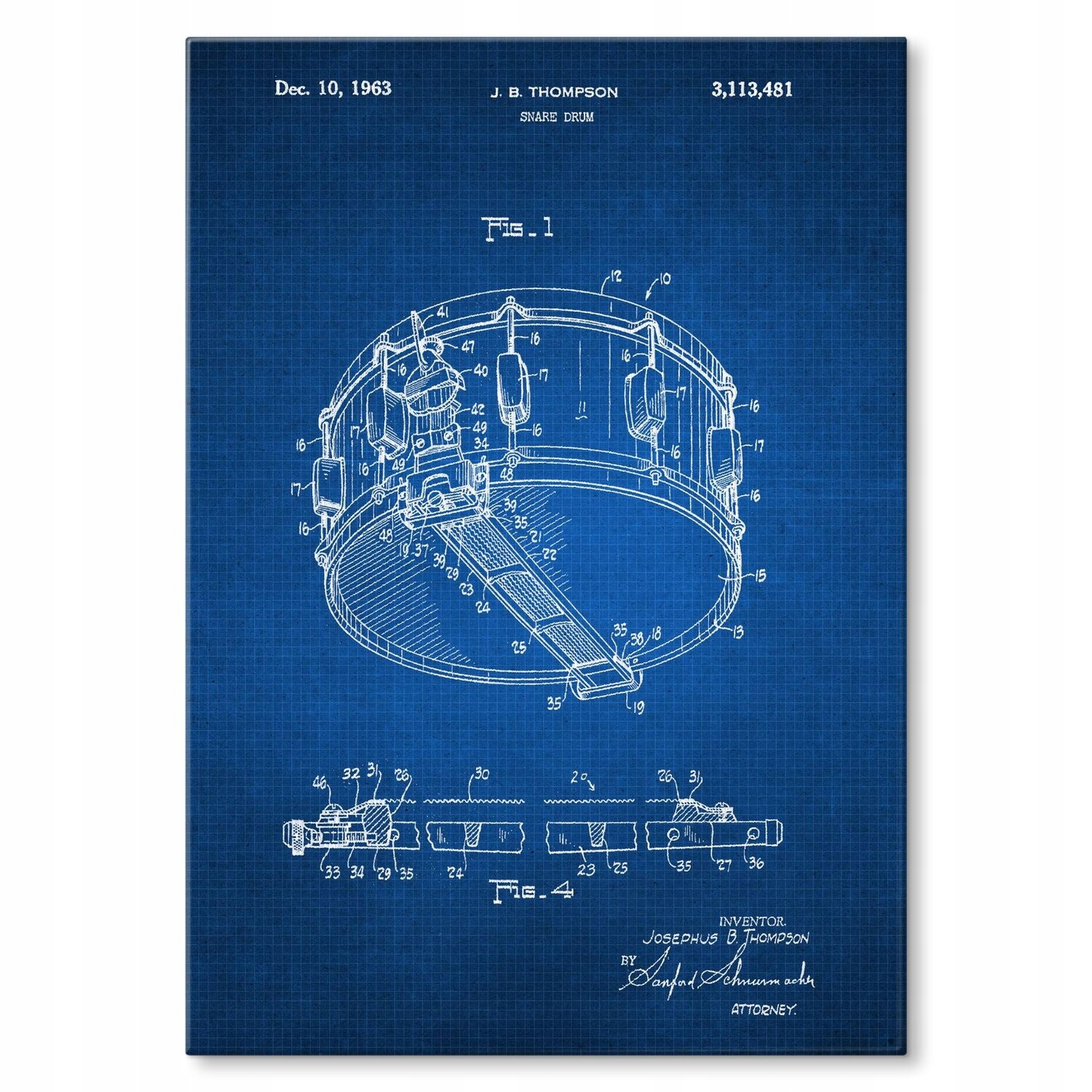 Kovový plakát Snare Drum Tech Szyld Plech 42 x 59,4 cm Dárek