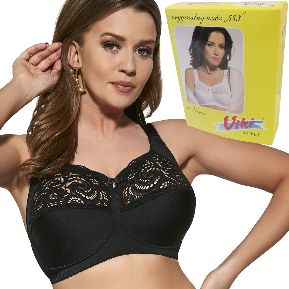 Viki 583 biustonosz Nina miękki duże rozmiary Czarny 95C