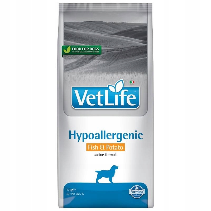 Levně Farmina Vet Life Hypoallergenic Fish Potato 12 kg suché krmivo Krmivo Ryba rybami