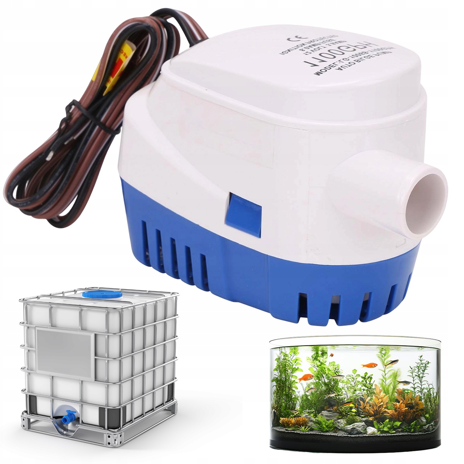 Automatyczna 12V Pompa Wody Zęzowa Przepływ 1100GPH Odwodnienie Łodzi