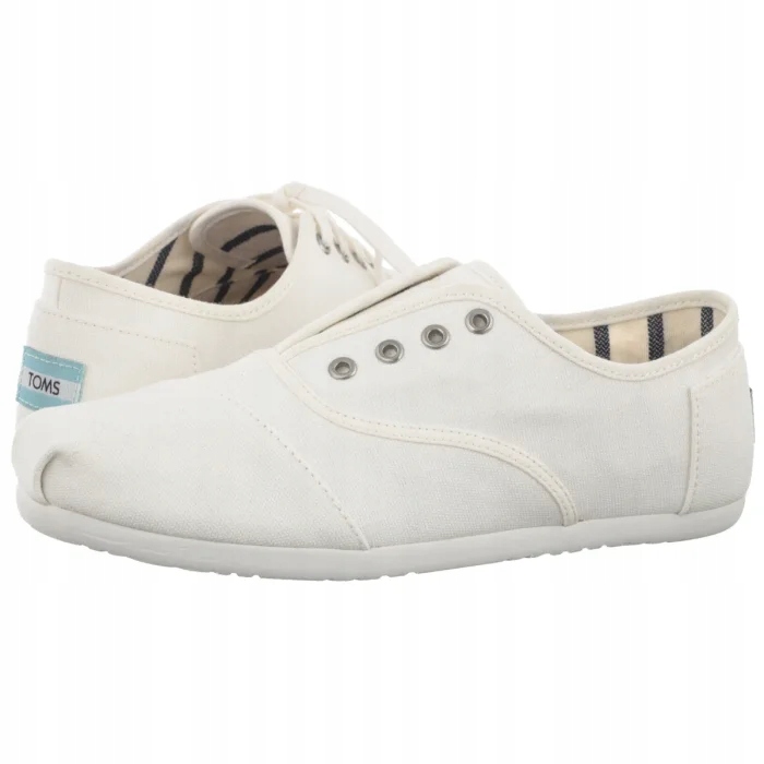 Dámské polobotky Toms Cordones Plus White Canvas 10023129 Bílé