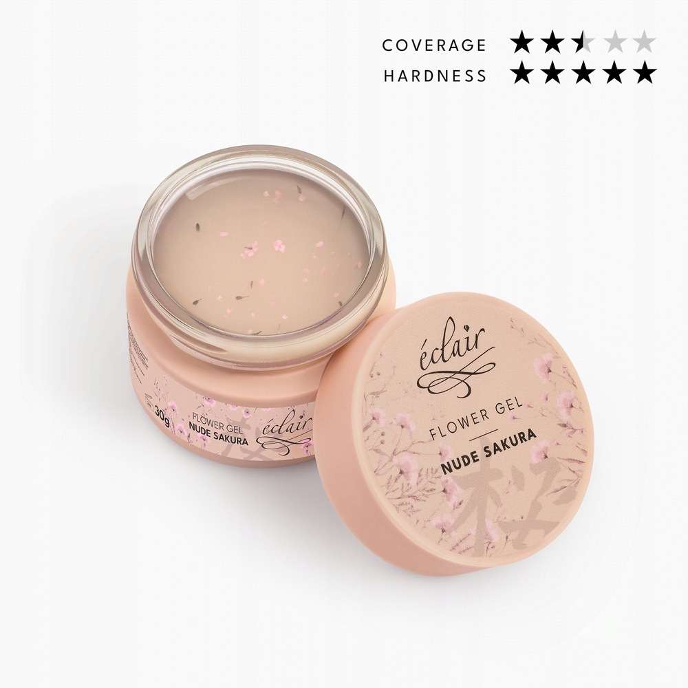 Eclair Nails Flower Gel Nude Sakura 30 g gel na nehty s květinami
