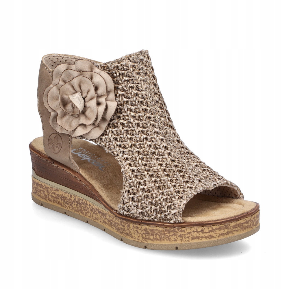 Rieker 63791 Béžové Sandálky Na Platformě vel.