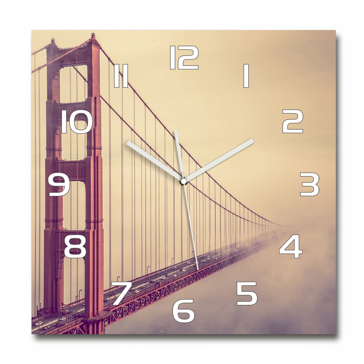 

Wiszący szklany zegar Most San Francisco 60x60 cm