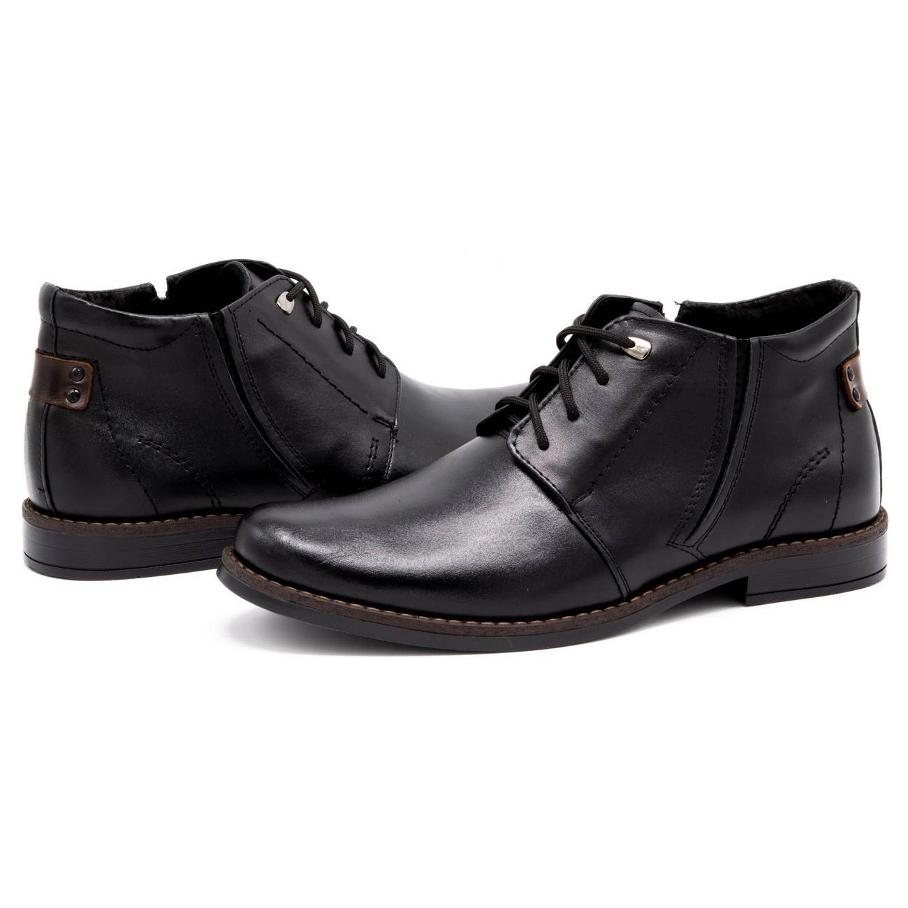 Buty męskie trzewiki ocieplane zimowe skórzane POLSKIE 336LU czarne 40 Płeć mężczyzna