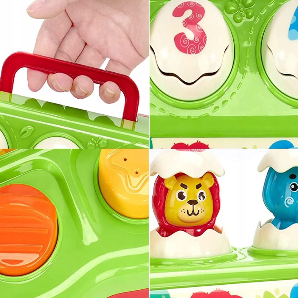 INTERAKTYWNY POP-UP PRZEŁĄCZNIK ZABAWKI 6-18 MIESIĘCY Z MUZYKĄ I ŚWIATŁEM Materiał plastik