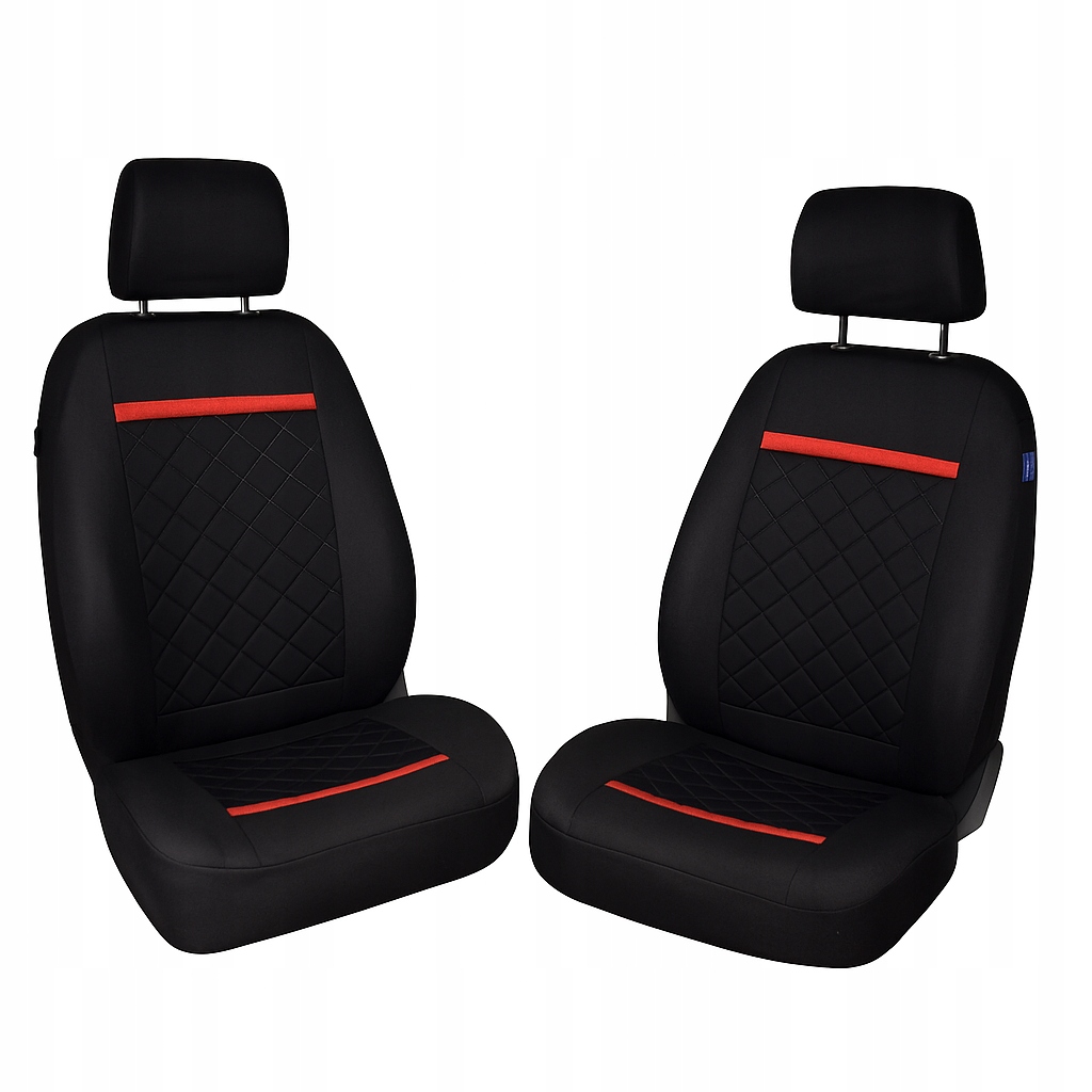 Pokrowce samochodowe poziomy, czerwony pasek Fiat Doblo OctoTextil