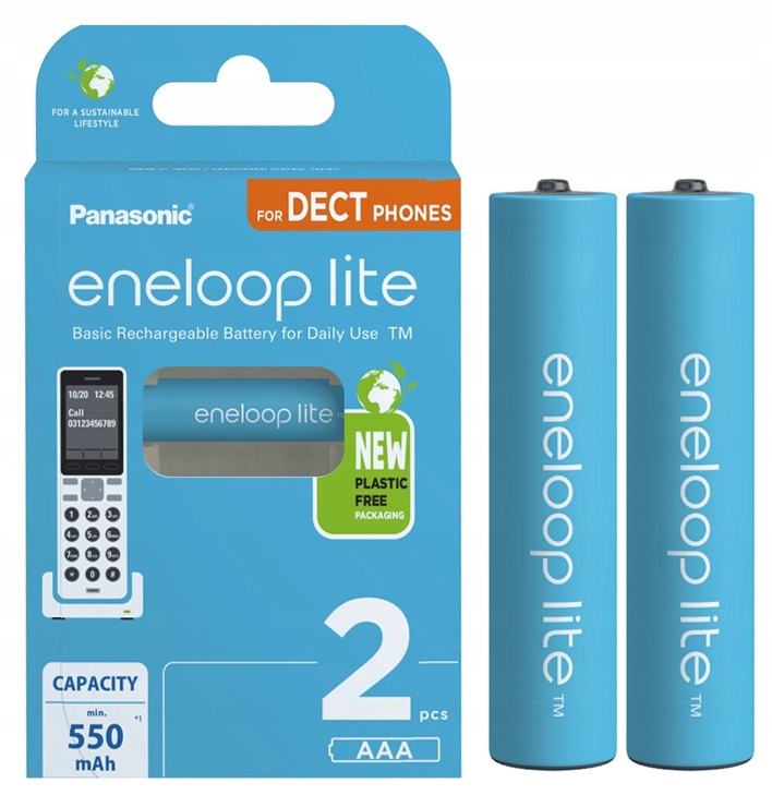 

2X Panasonic Eneloop Lite R3 Aaa Telefon Solary