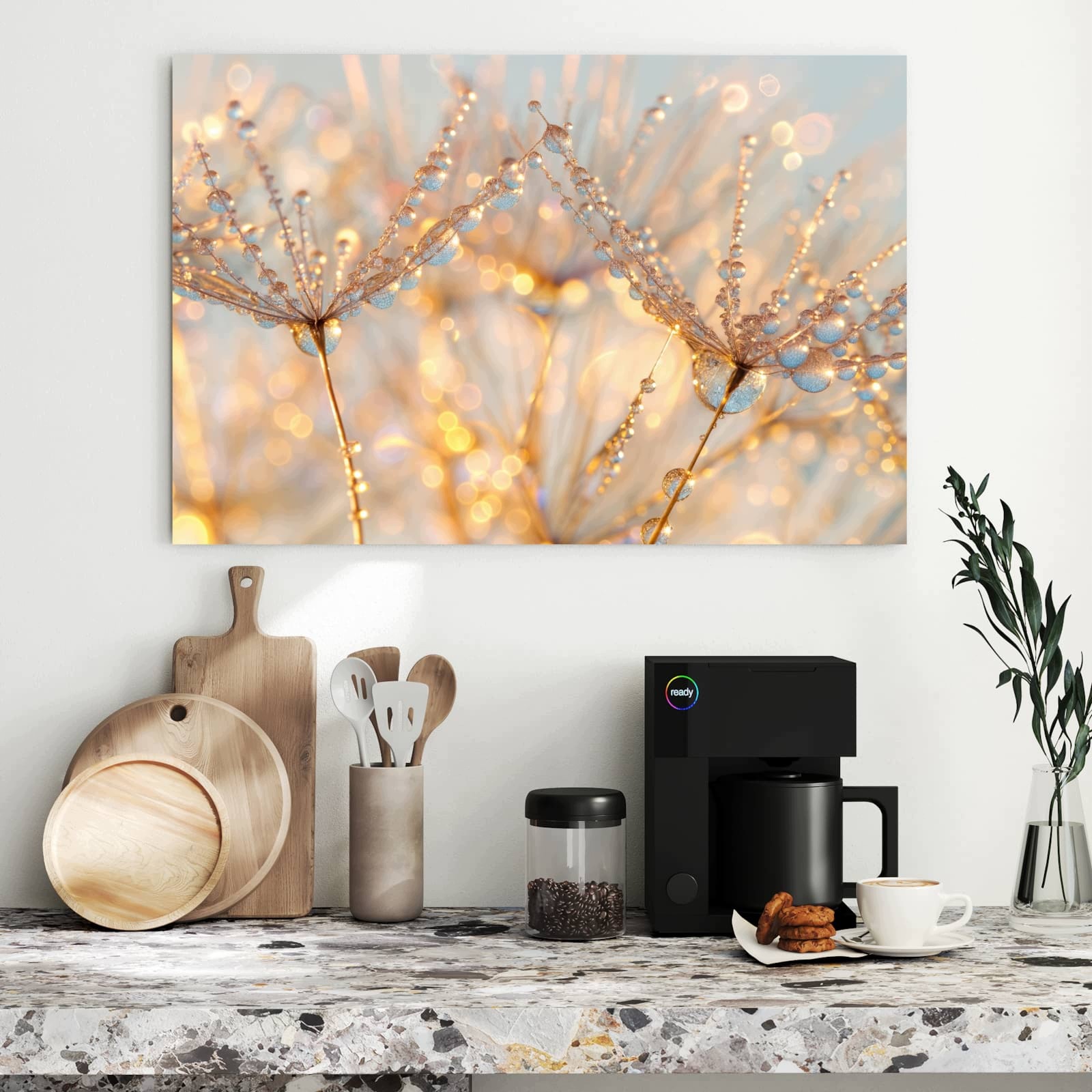 Magnetická tabule Kapky rosy Panorama 90 × 60 cm