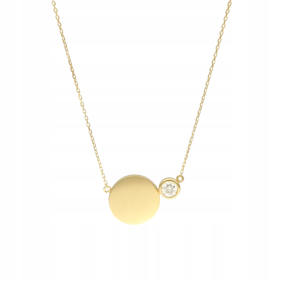 Náhrdelník se zirkonem, dvojité kruhy, stříbro, pozlacené