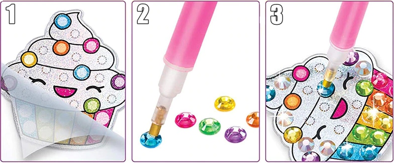 DIAMENTOWA MOZAIKA DLA DZIECI WYKLEJANKA MALOWANIE DIAMENTAMI SZABLONY Materiał plastik